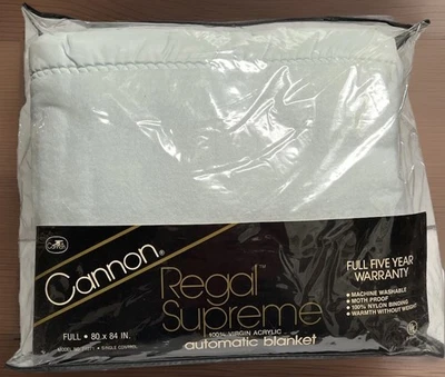 VTG. New Cannon Regal Supreme Electric Blanket 80X84 Baby Blue Full USA NOS 1982 - Image 1 of 4