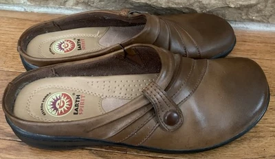 Earth Spirit Gelron 2000 Emele 一脚蹬皮革平底鞋 7 码 — 第 1/4 张图片