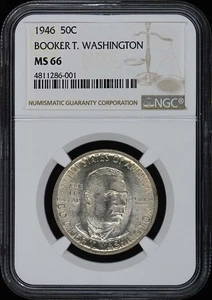 WASHINGTON, BOOKER T. 1946 Silver Commemorative 50C NGC MS66 - Picture 1 of 2