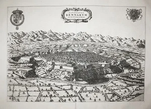 Bene Vagienna Piemonte Italia Italy incisione veduta engraving Blaeu 1726 - Bild 1 von 1