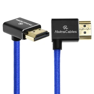 8K HDMI 2.1 60Hz 120Hz schnell für Atomos links nach rechts Winkel geflochten gewickelt blau - Bild 1 von 5