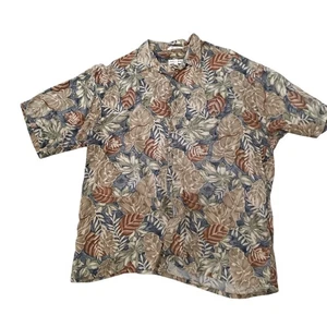 Pierre Cardin Mens Floral Button Up Shirt XL Rayon Short Sleeve - Picture 1 of 4