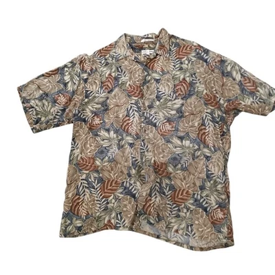 Pierre Cardin Mens Floral Button Up Shirt XL Rayon Short Sleeve - Image 1 of 4