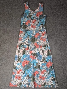 Talbots Maxi Dress L Floral Knit Stretch Tropical Sleeveless Sun Casual Vacation - Picture 1 of 9