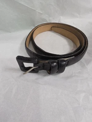 Cinturón de cuero negro Ann Taylor Loft para mujer talla M patrón de piel de animal todo negro Foto 1 de 4