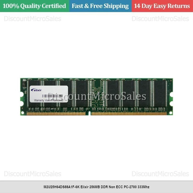 M2U25H64DS88A1F-6K Elixir 256MB DDR Non ECC PC-2700 333Mhz - Image 1 of 1