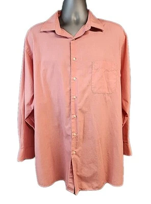 Dockers Men's Fitted Dress Shirt Size XL (17"-17.5") Preppy Cotton Blend Coral - Image 1 of 4