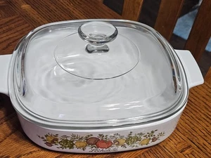 Vtg Corning Ware - A-8-B - Spice of Life -L'Echalote - 8 x 8 x 1-3/4" w/Lid - Picture 1 of 8