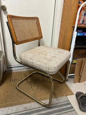 Silla de comedor tubular cromada estilo Cesca cantilever Mid Century años 80 Foto 1 de 4