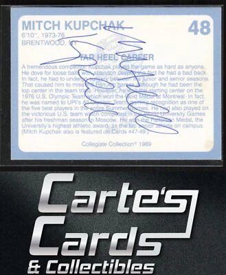Mitch Kupchak 1989 Collegiate Collection North Carolina #48 TTM/IP Signed Auto - Image 1 of 2