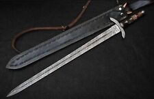 Custom HAND Forged Damascus Steel Viking Sword, Best Quality, Battle Ready Sword