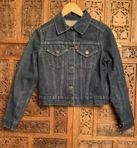 Vintage 80s Levi’s TYPE 3 Jacket Dark Indigo 76001-0214 Made in USA - Picture 1 of 5