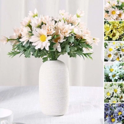 4 pcs 11-Inch ARTIFICIAL SILK FLOWERS Daisy Bushes Wedding Party Events Supplies - Image 1 of 4