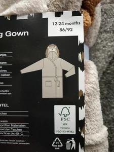 Kids Dressing Gown/ Robe, Cute Animal Design,Age 12-24 months 86/92cm - Picture 1 of 3