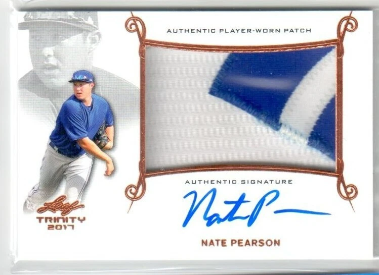 2017 Leaf Trinity NATE PEARSON ROOKIE GU JERSEY PATCH & AUTO! - Image 1 of 1