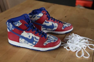 Nike Dunk High Ltd Newspaper varsity red/sport royal/white Sz US 10 very rare! - Picture 1 of 1