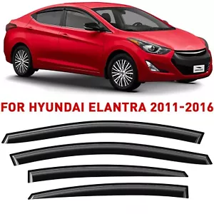 Side Window Deflectors Rain Guards for 2011-2016 Hyundai Elantra - Picture 1 of 8