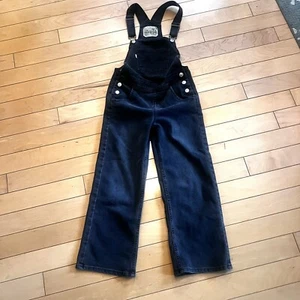 Levi's Silver Tab Youth Sz 10 REG Boyfriend Bib Overalls Black Jean Denim - Picture 1 of 4