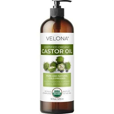 Velona USDA Certified Organic Castor Oil 2 Fl Oz - 1 Gallon Eyelashes Eyebrows - Image 1 of 4