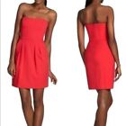 Women's Bcbg Bengaline Strapless Red Mini Dress W Pockets Size 0 Originally $288
