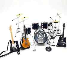 Miniature Drum Guitars Mic Set Black Instrument Band Special Gift Musical Mini