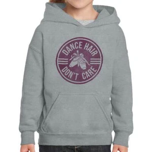 Cute Ballerina Dance Hair Dont Care Attitude Youth Girls Hoodie Sweatshirts Kids - Picture 1 of 5
