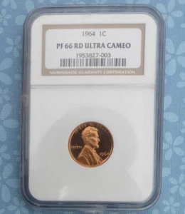 1964 NGC Proof 66 Ultra Cameo Lincoln Memorial Cent, Gem PF 66 RD U-Cam - Picture 1 of 6