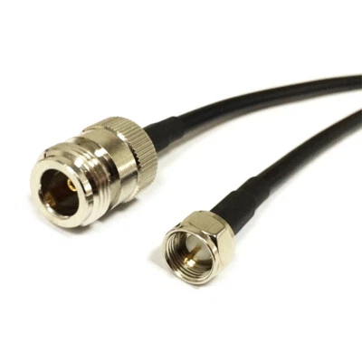 N type female to F type male plug pigtail cable RG58 50cm 20inch for wifi router - Image 1 of 3