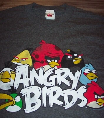 VINTAGE STYLE ANGRY BIRDS  Video Game T-Shirt MENS SMALL NEW ORIGINAL! - Imagem 1 de 4