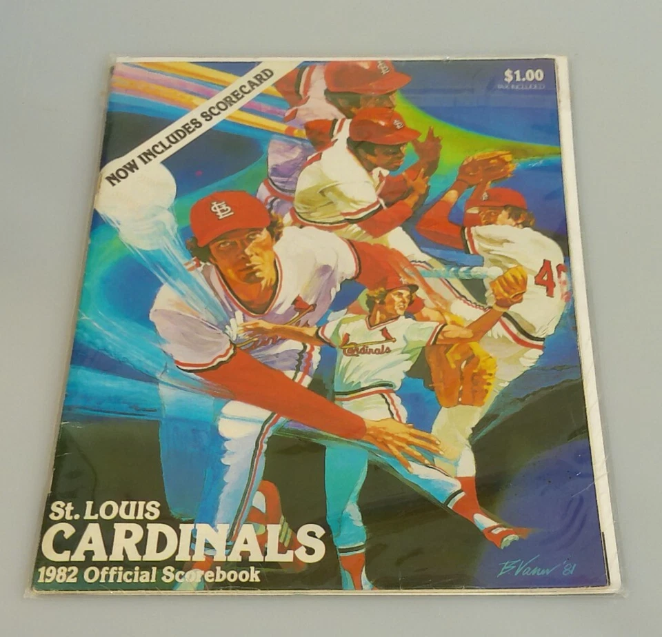 1982 St. Louis Cardinals Scorebook Ozzie Smith Year + World Champs (READ) - Image 1 of 4