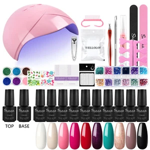 Gel-Nagellack Set mit UV-Licht Nagel-Starter-Set Anfänger Nagelkunst-Werkzeuge - Bild 1 von 10