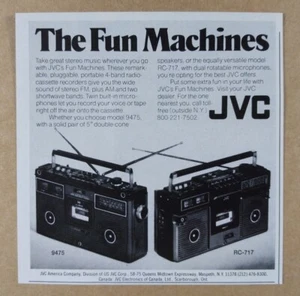Boombox estéreo JVC 9475 1977 y RC-717 anuncio impreso vintage - Imagen 1 de 1