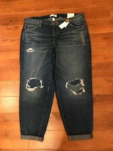NWT LANE BRYANT SIZE16 REGULAR DISTRESSED BOYFRIEND JEANS - Picture 1 of 10