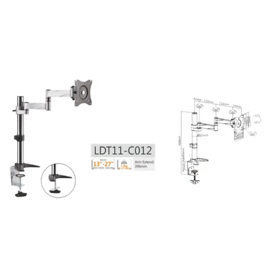LDT11-C012 Elegant Aluminium LCD VESA Desk Mounts For most 13"-27" LCD monitors - Image 1 of 4