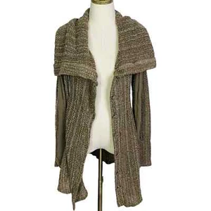 a'reve cardigan maglia grossa tessuto testurizzato GRANDE marrone marrone marrone chiaro tessuto bobble shabby L - Foto 1 di 10