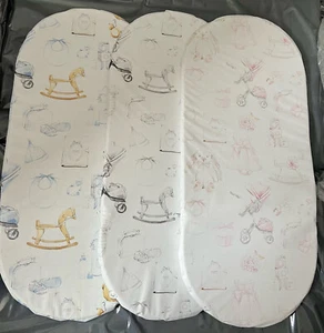 Vintage Design Nursery Baby Basket Liner Changing Mat - Fits Aldi - 70cm x 30cm - Picture 1 of 15
