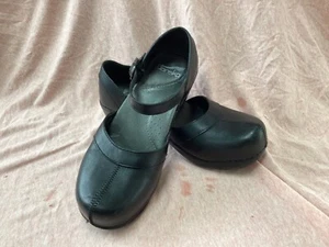Dansko Tiffani MaryJane Wedge Heel Pump Black Leather Size EU 38 US 7.5 / 8 - Picture 1 of 4