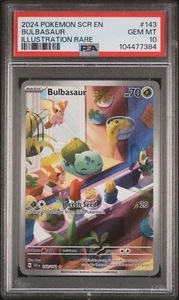 Pokemon Bulbasaur 143/142 Sv07 Stellar Crown 143 Illustration Rare GEM MT PSA 10 - Picture 1 of 2