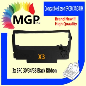3x BLACK Brand new Printer Ribbon for Epson ERC34 ERC38 ERC30 ERC 30 34 38 TM267 - Picture 1 of 9