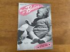 WOOLIES FOR BABIES Knit Crochet Pattern Magazine Vtg 40s Kids Clothes Accessory