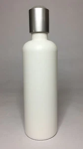 Empty 150ml White Plastic Boston Bottles With Matt Silver Disc Top ANY AMOUNT - Picture 1 of 2
