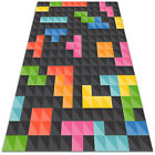 Tapis intérieur lavable en vinyle tapis de sol à eau cuisine 80 x 120 cubes Tetris