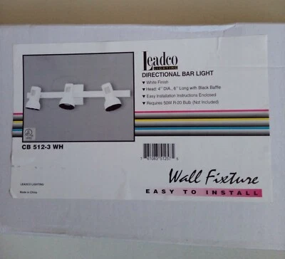 LUZ BARRA DIRECCIONAL Leadco Acabado Blanco 4" DIA. Cabeza, 6" de largo con Black Baffe Foto 1 de 2