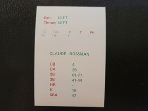 Claude Rossman 1963 1909 Big League Manager Baseball Card Detroit Tigers