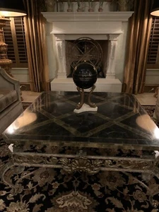Maitland Smith Cocktail Table with Marble Top and Metal Legs - Picture 1 of 3