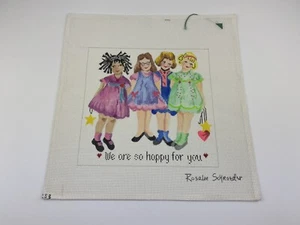 Tapiz de punta de aguja Rosalie Schroeder Happy For You Girls 11 pulgadas por 11 pulgadas - Imagen 1 de 6