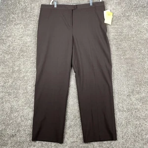 NWT Maggie Barnes Stretch Straight Dress Pants Women's 4 Brown High Rise - Picture 1 of 9