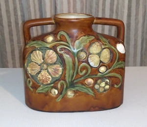 Keramik Vase Strand Landhaus Dekor mit Muscheln 10" Doppelgriff Krug 9" x 10" - Bild 1 von 6