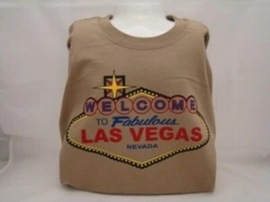 Welcome To Las Vegas Sign Gildan Cotton T-Shirt Tan Large New - Imagen 1 de 1