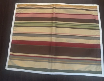 Pottery Barn Duncan Stripe Standard Pillow Sham Brown Yellow Red Green Southwest - Image 1 of 4